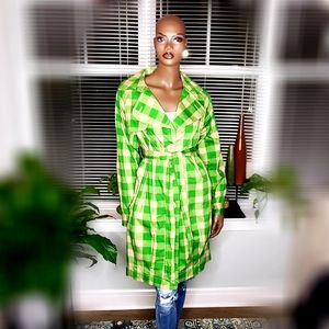 Belted Jacket w/Pleated Hemline